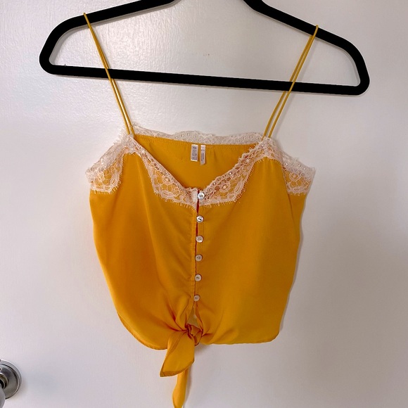 Urban Outfitters Tops - Urban Outfitters Crop Button Down Tie Cami